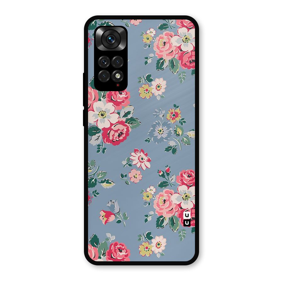 Vintage Flower Pattern Metal Back Case for Redmi Note 11s
