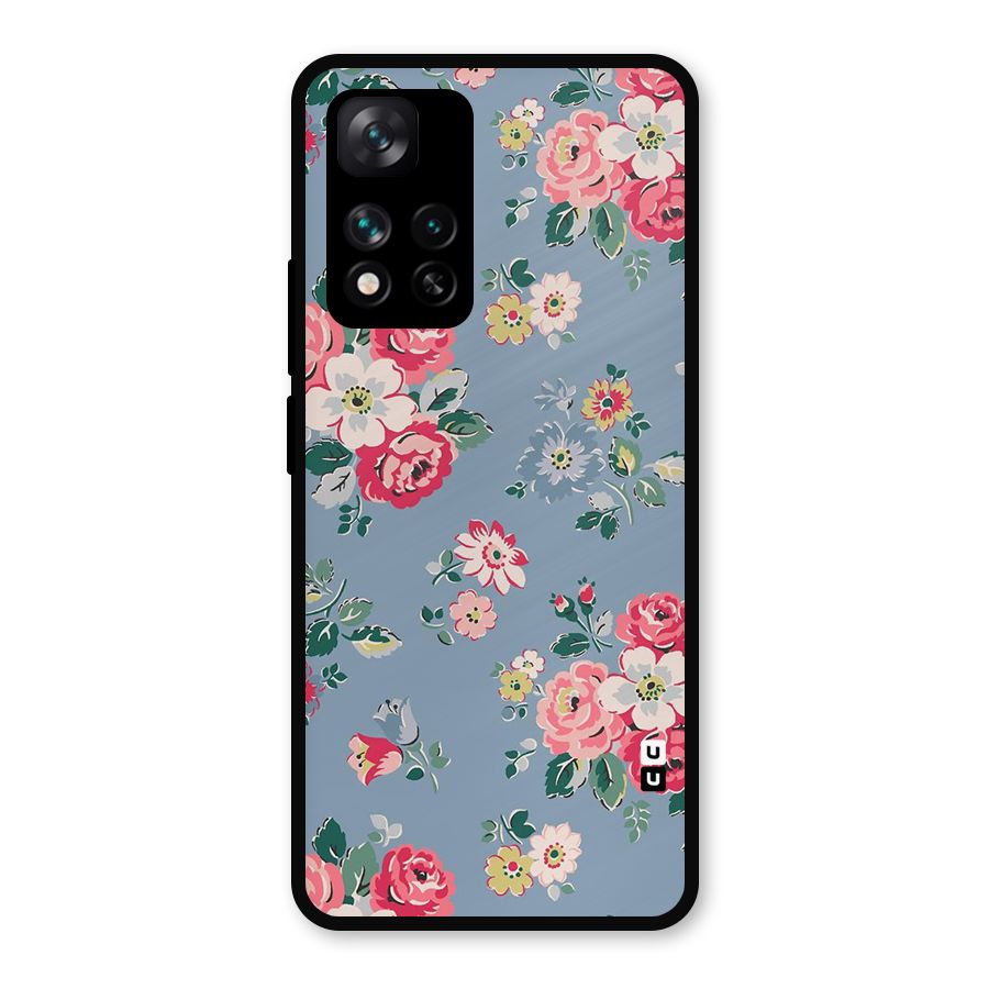 Vintage Flower Pattern Metal Back Case for Xiaomi 11i 5G