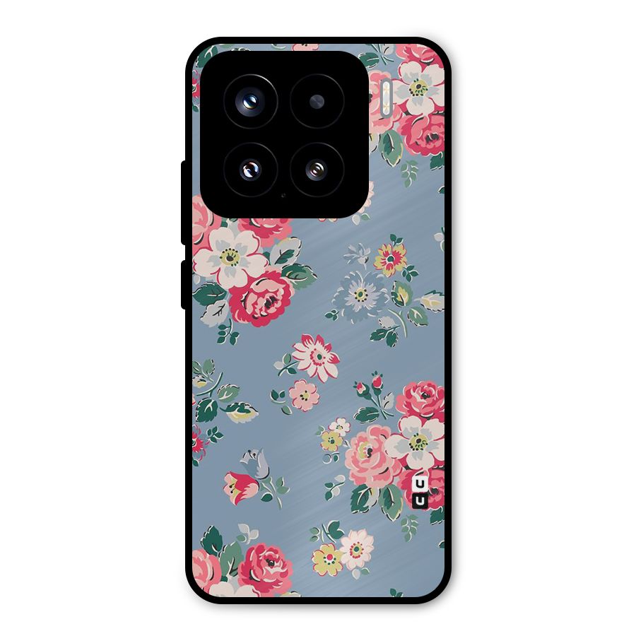 Vintage Flower Pattern Metal Back Case for Xiaomi 15