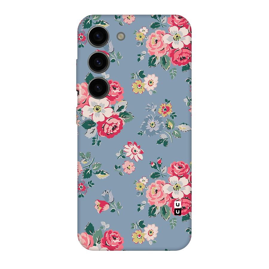 Vintage Flower Pattern Original Polycarbonate Back Case for Galaxy S23