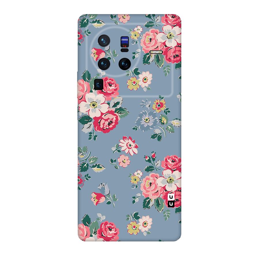Vintage Flower Pattern Original Polycarbonate Back Case for Vivo X80
