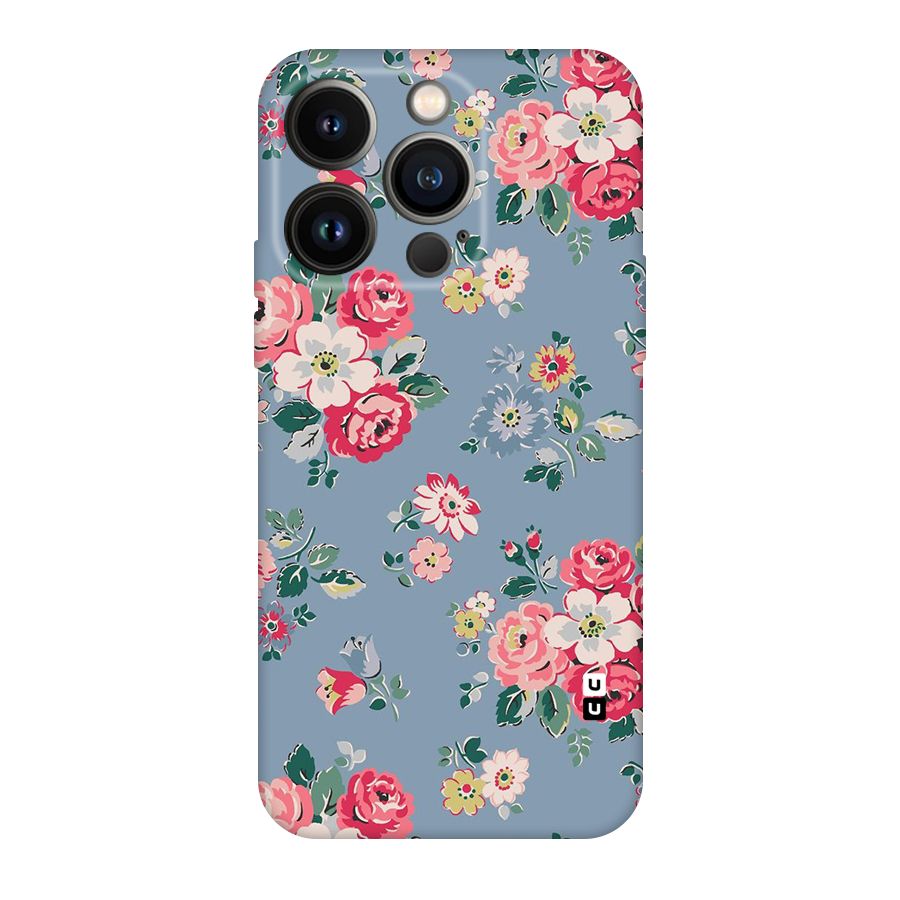 Vintage Flower Pattern Original Polycarbonate Back Case for iPhone 14 Pro