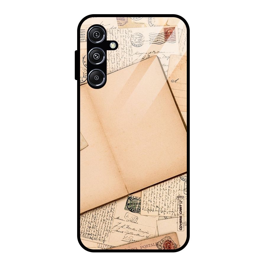 Vintage Journal Glass Back Case for Galaxy M34 5G