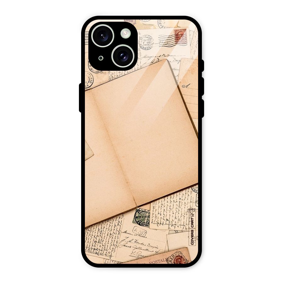 Vintage Journal Glass Back Case for iPhone 15 Plus