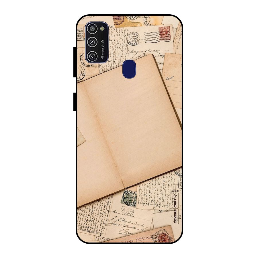 Vintage Journal Metal Back Case for Galaxy M21