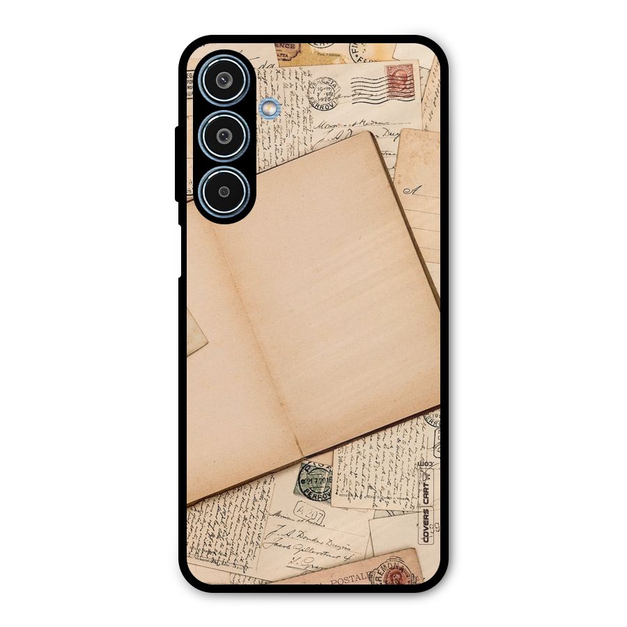 Vintage Journal Metal Back Case for Galaxy M35