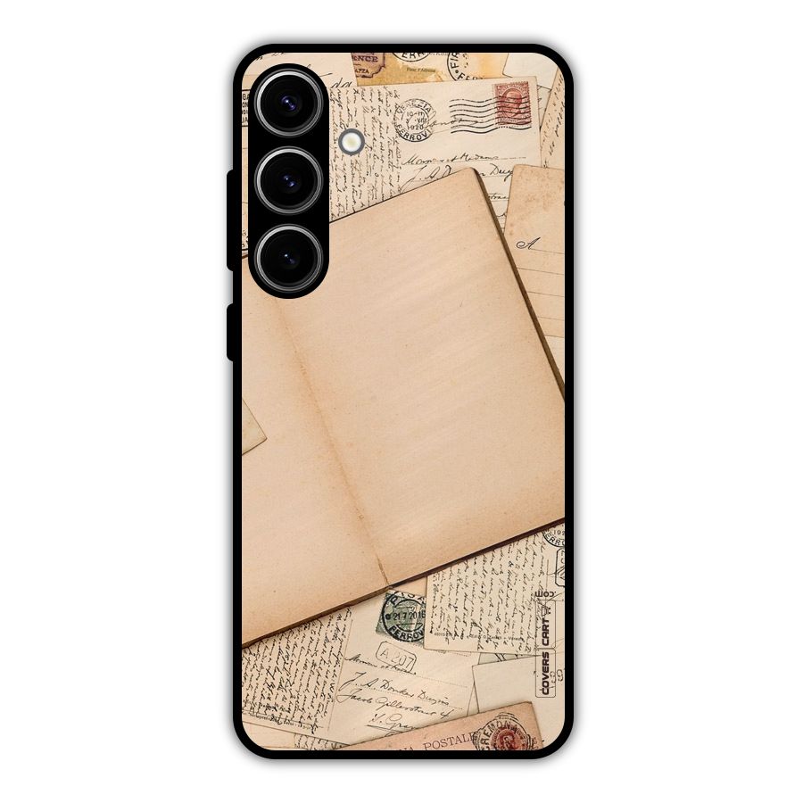 Vintage Journal Metal Back Case for Galaxy S24 Plus