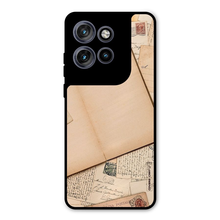 Vintage Journal Metal Back Case for Motorola Edge 50 Neo