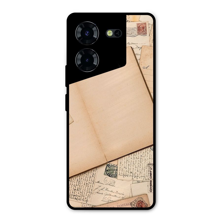 Vintage Journal Metal Back Case for Tecno Pova 5 Pro 5G