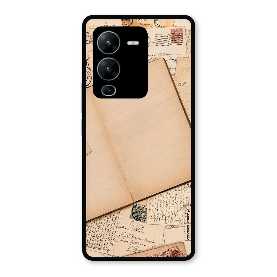 Vintage Journal Metal Back Case for Vivo V25 Pro