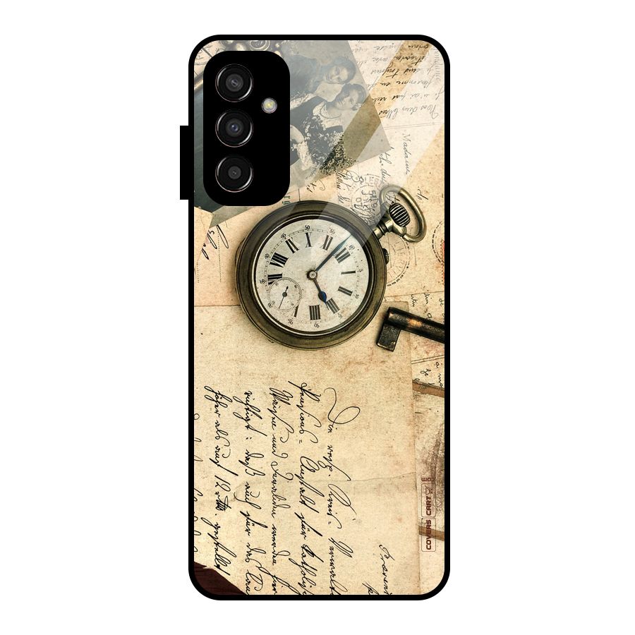 Vintage Key And Compass Glass Back Case for Galaxy F13
