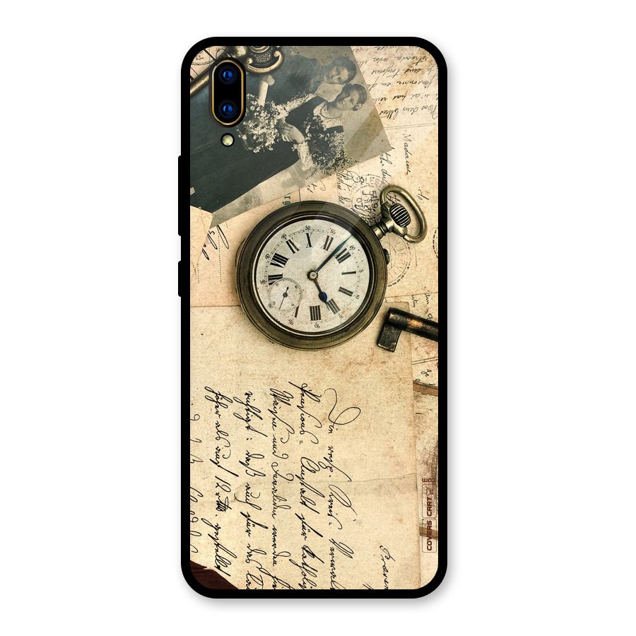 Vintage Key And Compass Glass Back Case for Vivo V11 Pro
