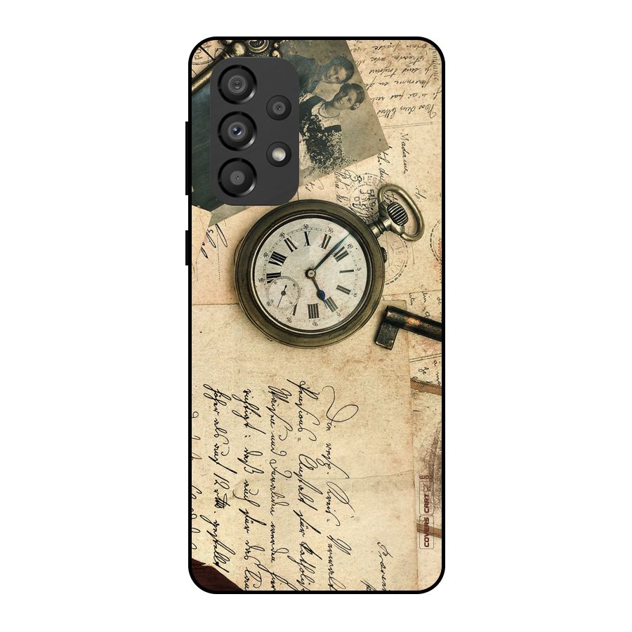 Vintage Key And Compass Metal Back Case for Galaxy A33 5G
