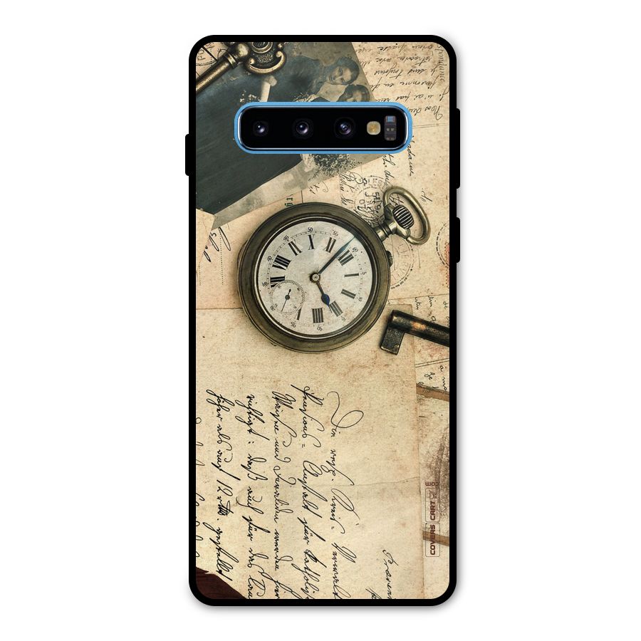 Vintage Key And Compass Metal Back Case for Galaxy S10