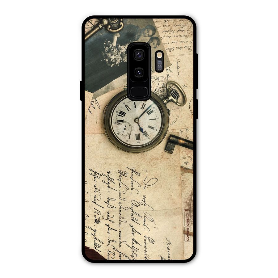 Vintage Key And Compass Metal Back Case for Galaxy S9 Plus