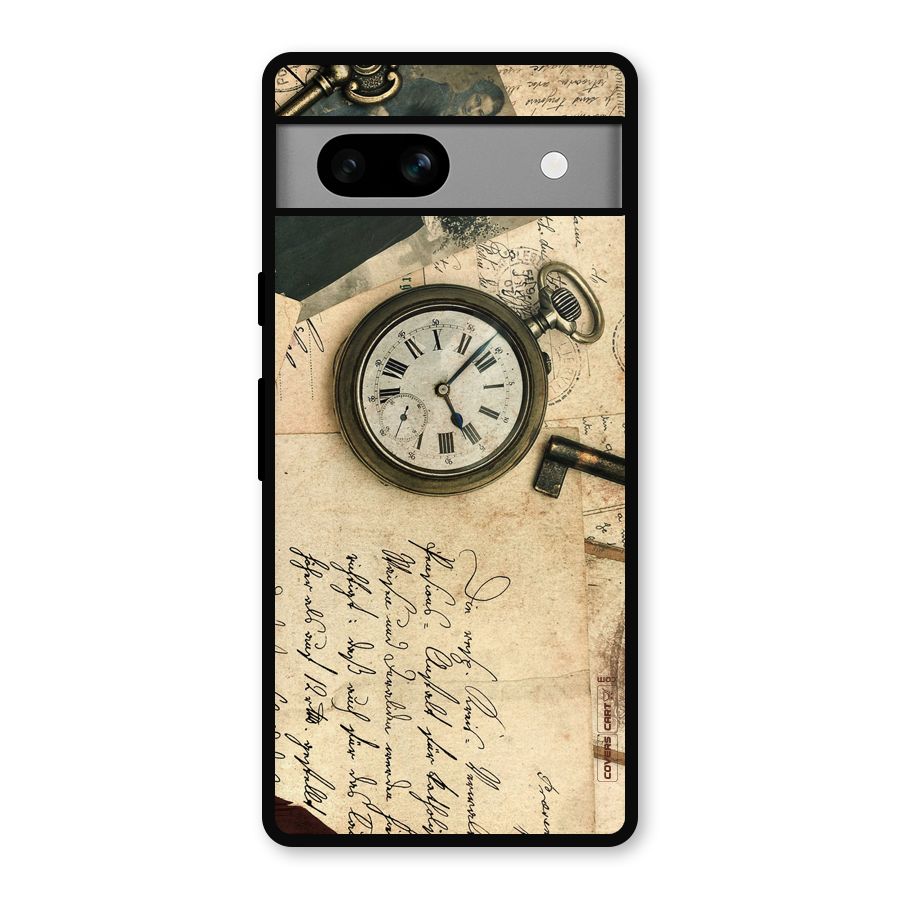 Vintage Key And Compass Metal Back Case for Google Pixel 7a