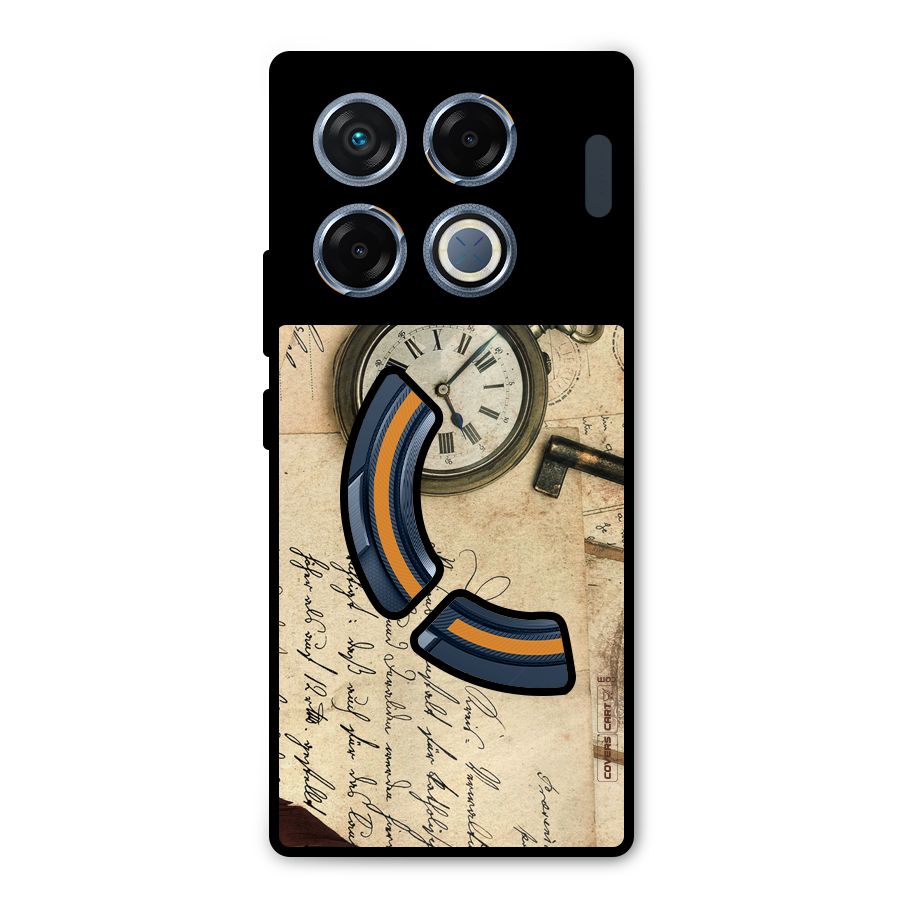 Vintage Key And Compass Metal Back Case for Infinix GT 20 Pro