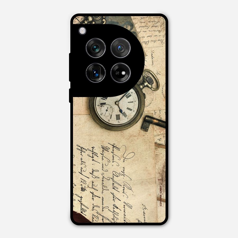 Vintage Key And Compass Metal Back Case for OnePlus 12