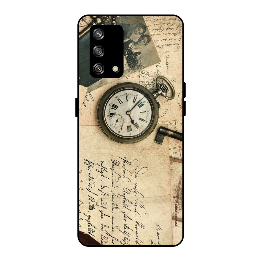 Vintage Key And Compass Metal Back Case for Oppo F19