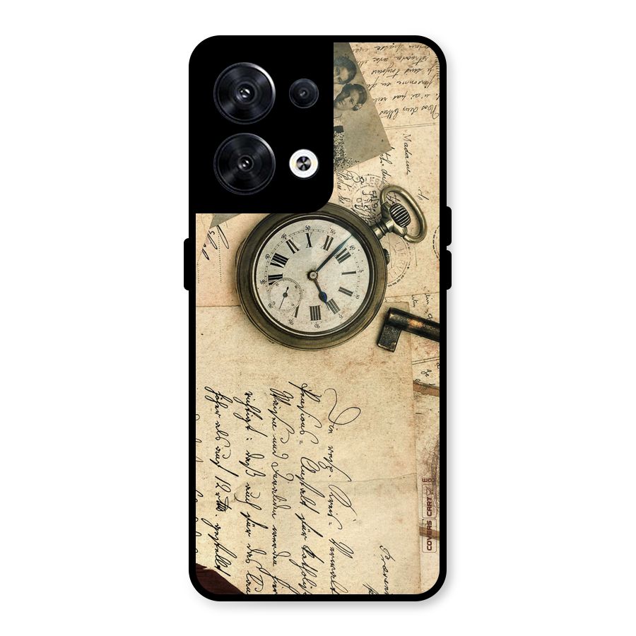 Vintage Key And Compass Metal Back Case for Oppo Reno8 5G