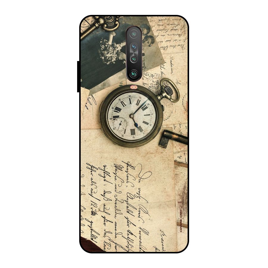 Vintage Key And Compass Metal Back Case for Poco X2