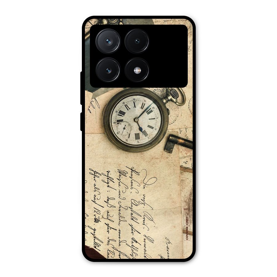 Vintage Key And Compass Metal Back Case for Poco X6 Pro