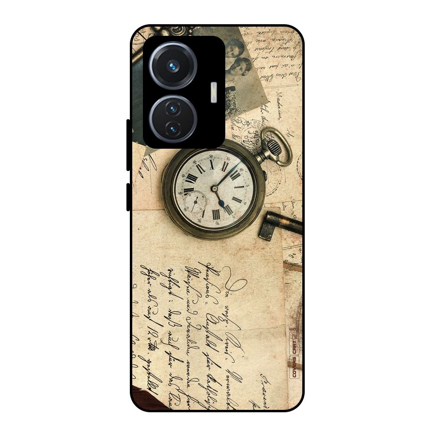Vintage Key And Compass Metal Back Case for Vivo T1 44W