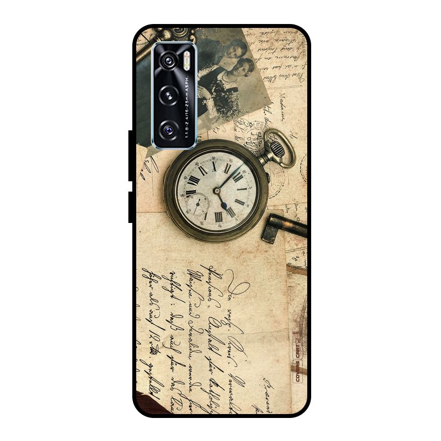 Vintage Key And Compass Metal Back Case for Vivo V20 SE
