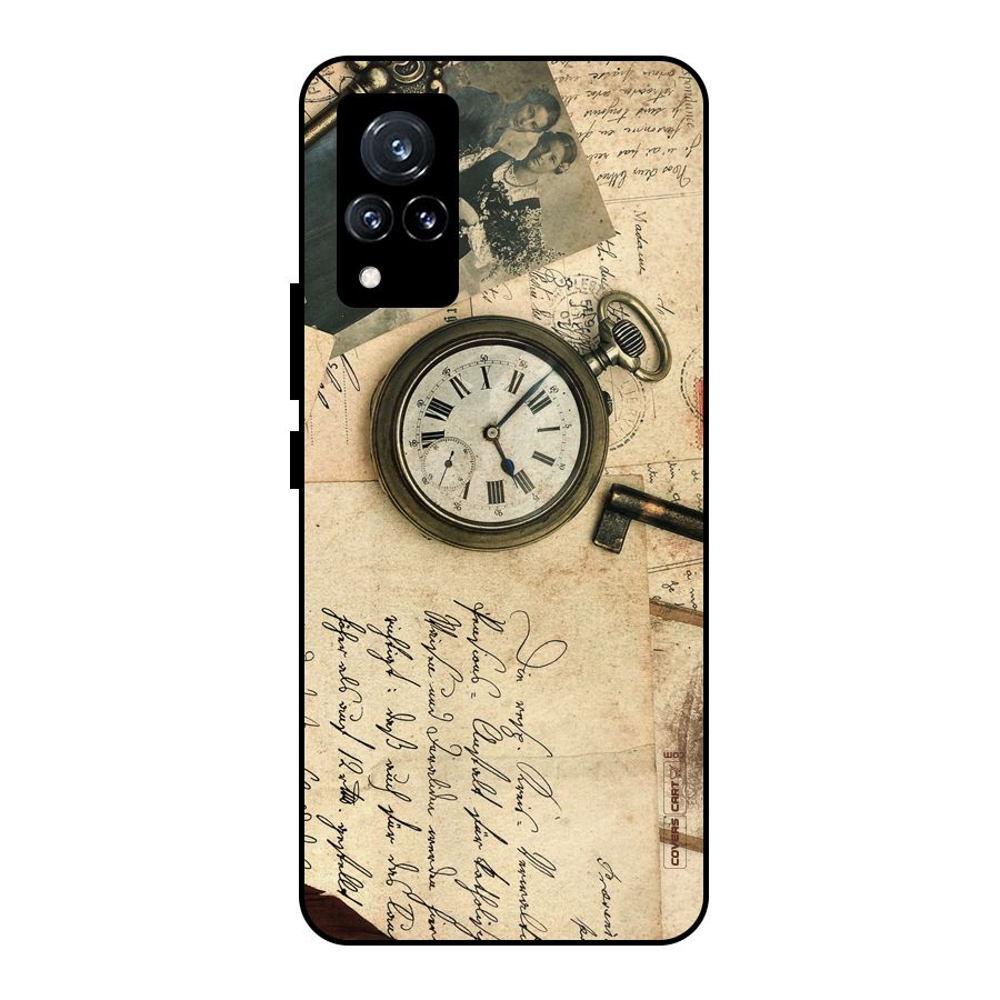 Vintage Key And Compass Metal Back Case for Vivo V21 5G