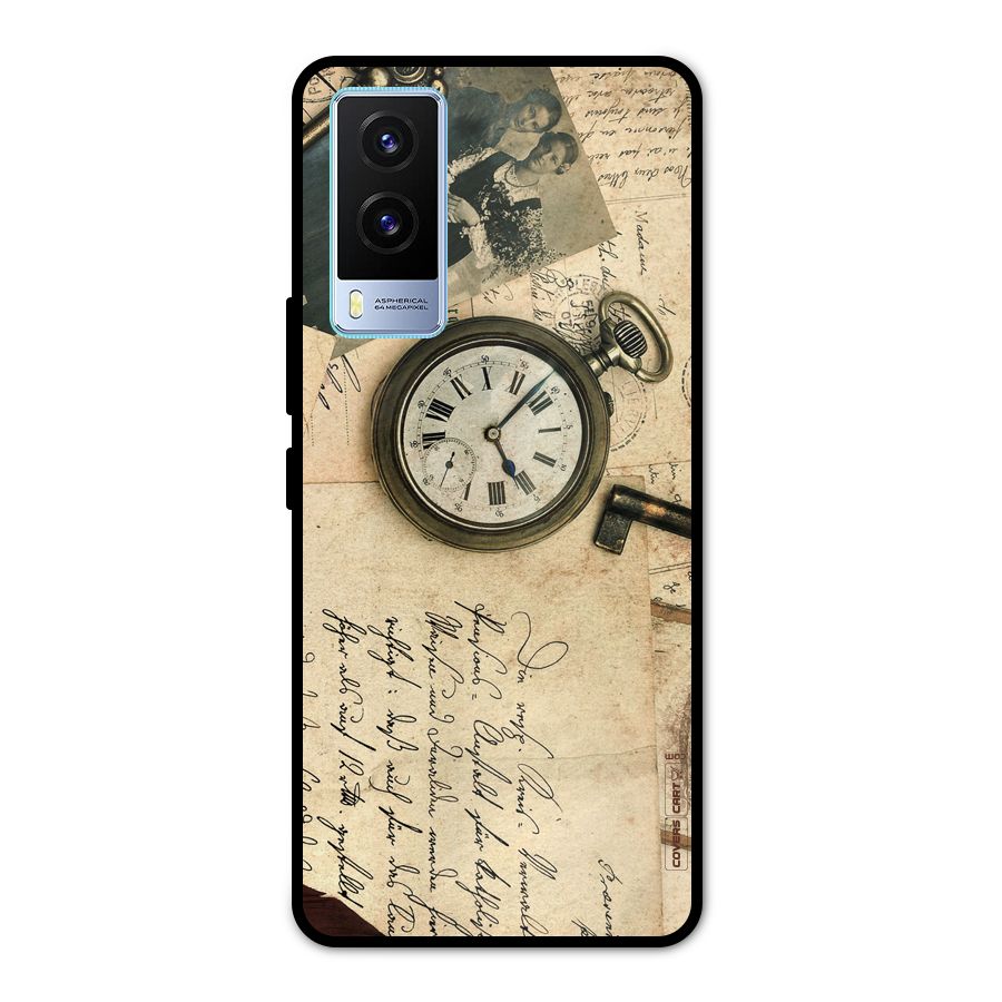 Vintage Key And Compass Metal Back Case for Vivo V21e 5G