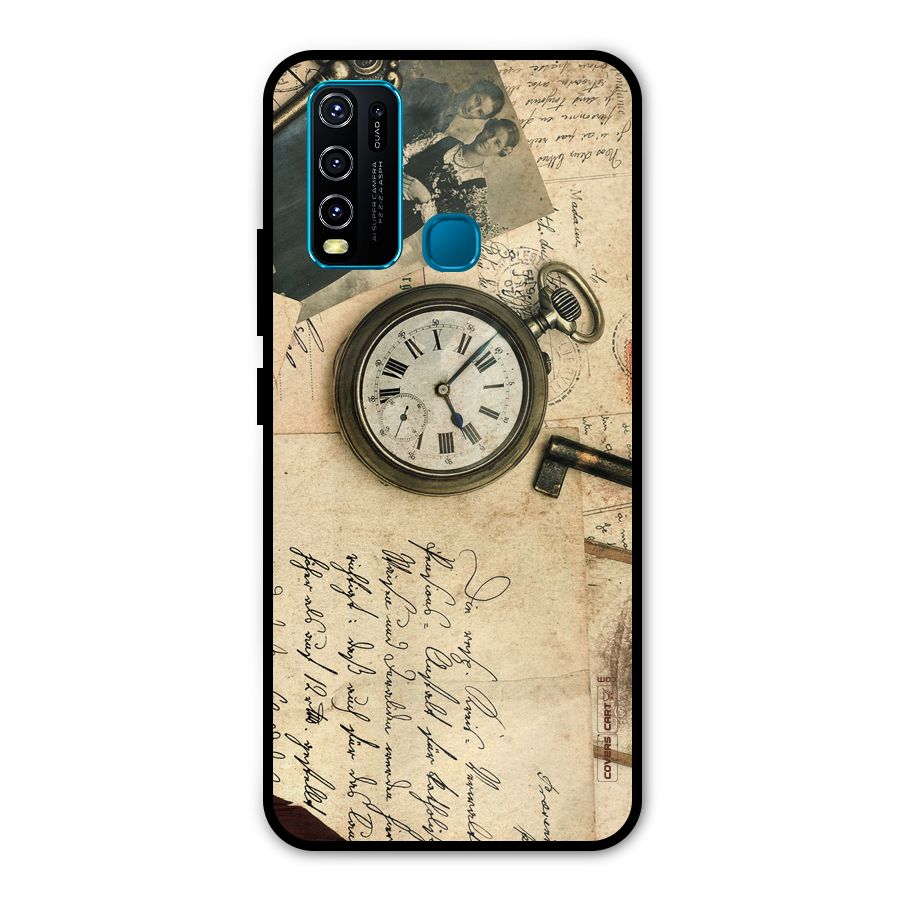 Vintage Key And Compass Metal Back Case for Vivo Y30