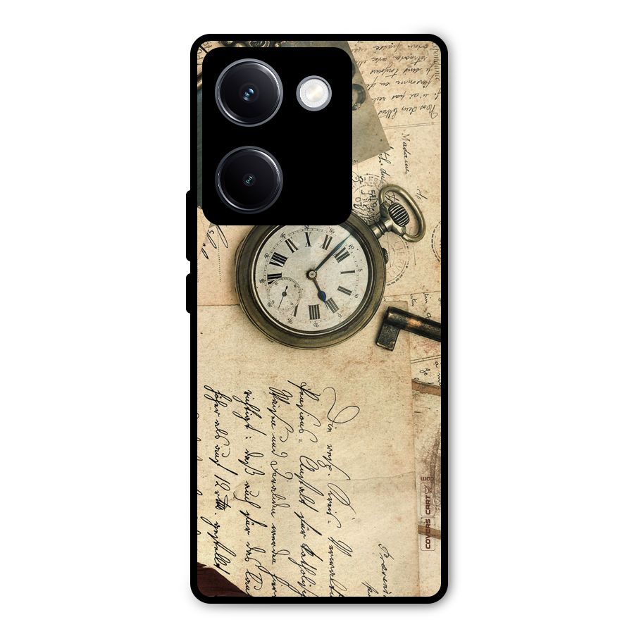 Vintage Key And Compass Metal Back Case for Vivo Y300 Plus