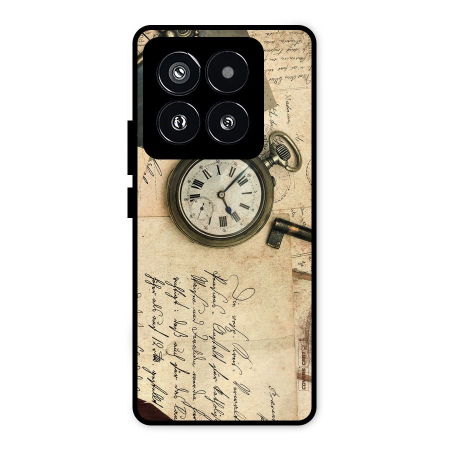 Vintage Key And Compass Metal Back Case for Xiaomi 14 Pro