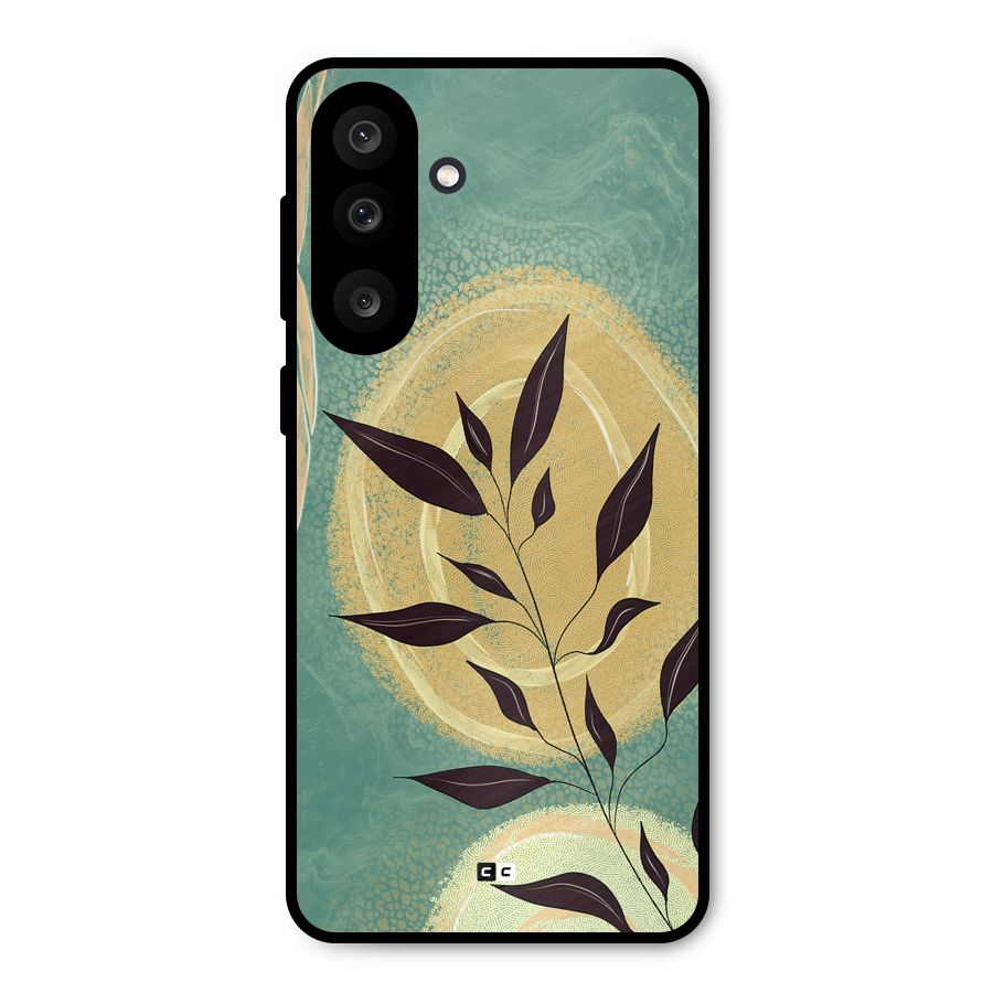 Vintage Leaf Art Metal Back Case for Galaxy M56