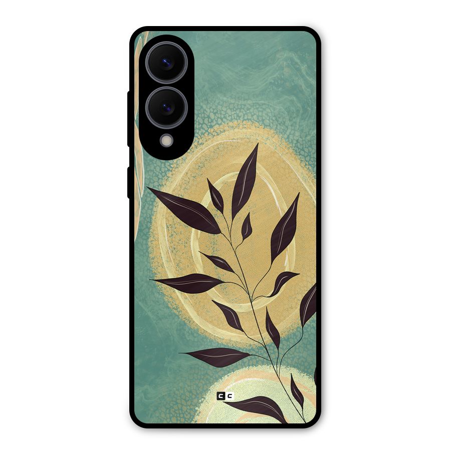 Vintage Leaf Art Metal Back Case for Galaxy S25 Edge