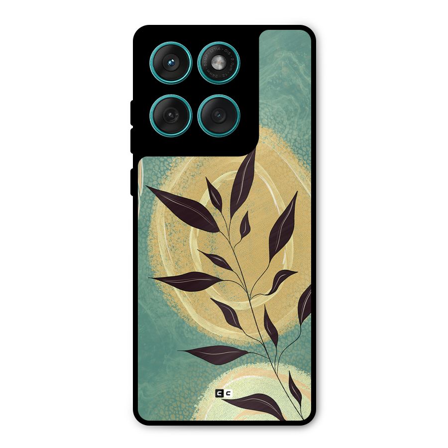 Vintage Leaf Art Metal Back Case for Motorola Edge 60
