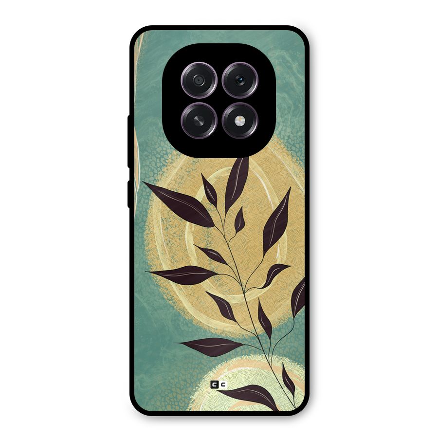 Vintage Leaf Art Metal Back Case for Oppo F29