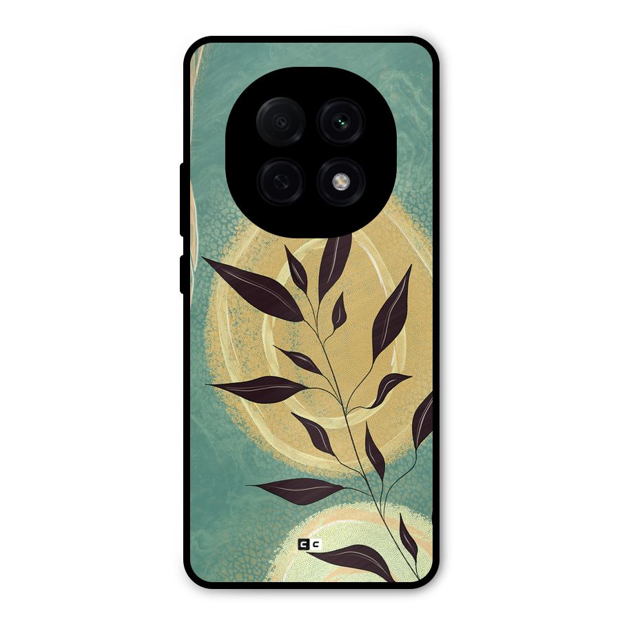 Vintage Leaf Art Metal Back Case for Oppo F29 Pro