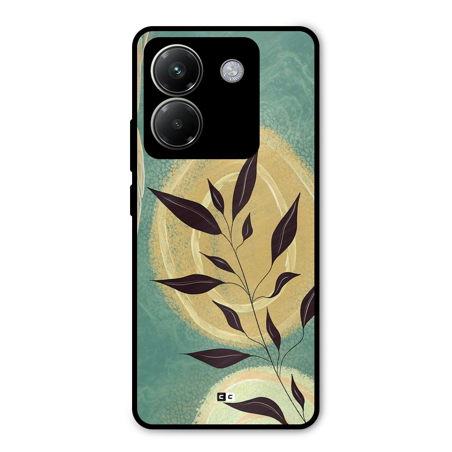 Vintage Leaf Art Metal Back Case for Poco M7 Pro 5G