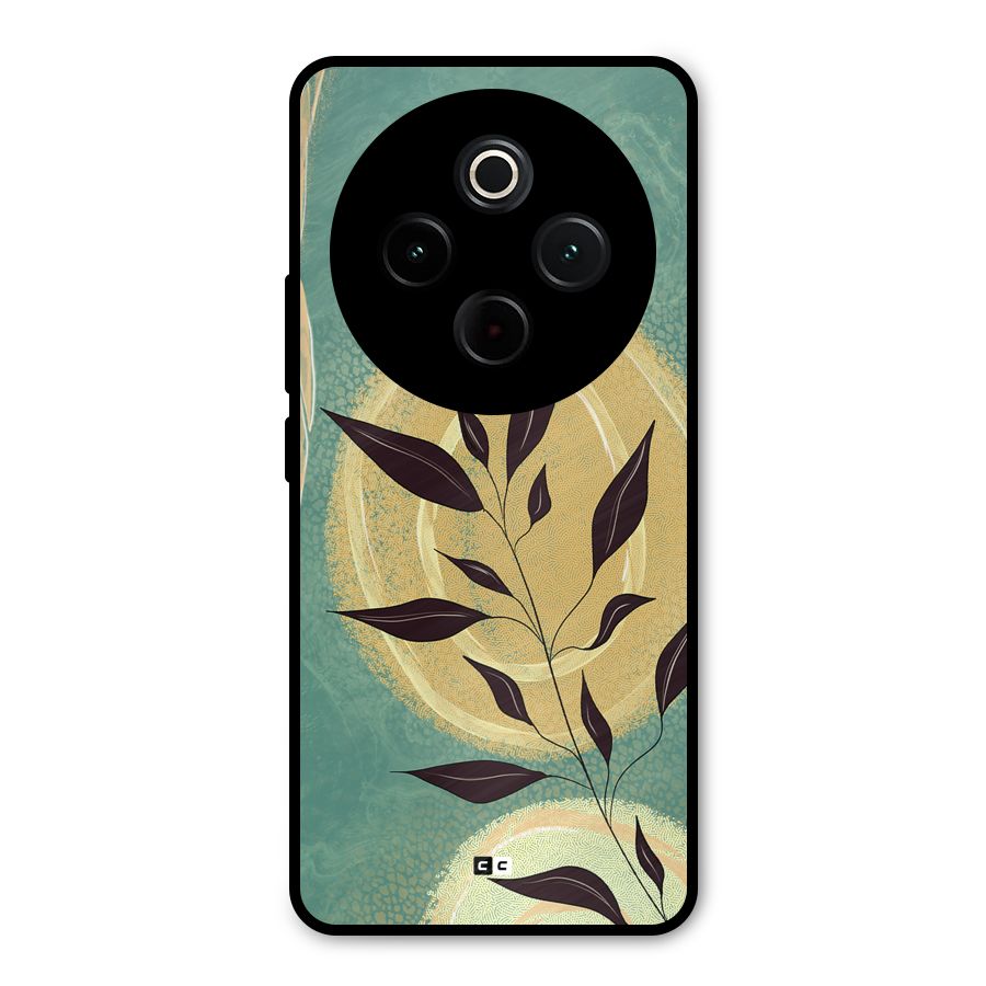 Vintage Leaf Art Metal Back Case for Vivo T4