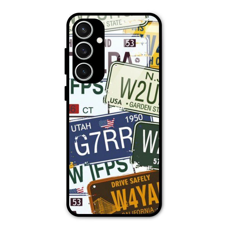 Vintage License Plates Glass Back Case for Galaxy S23 FE