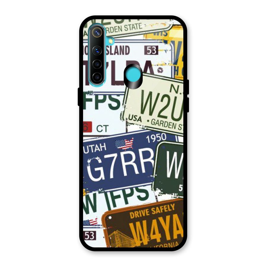 Vintage License Plates Glass Back Case for Realme Narzo 10