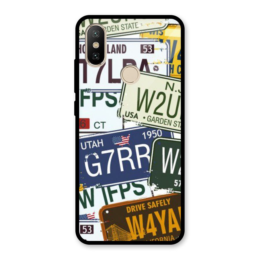 Vintage License Plates Glass Back Case for Redmi A2
