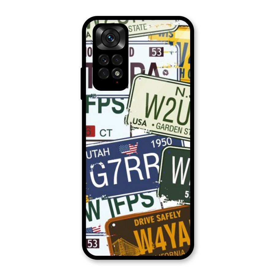Vintage License Plates Glass Back Case for Redmi Note 11S