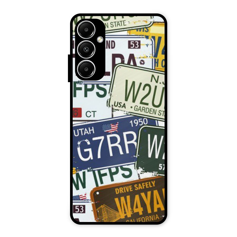 Vintage License Plates Metal Back Case for Galaxy A05s