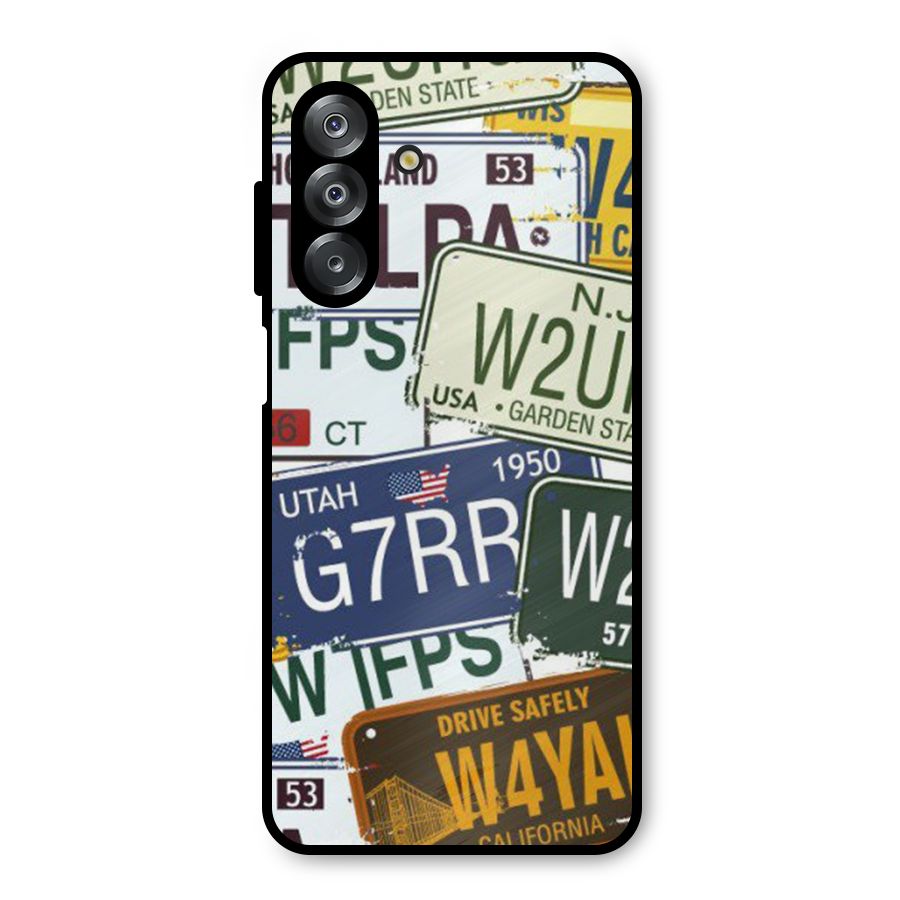Vintage License Plates Metal Back Case for Galaxy A26