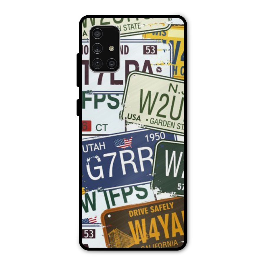 Vintage License Plates Metal Back Case for Galaxy A71