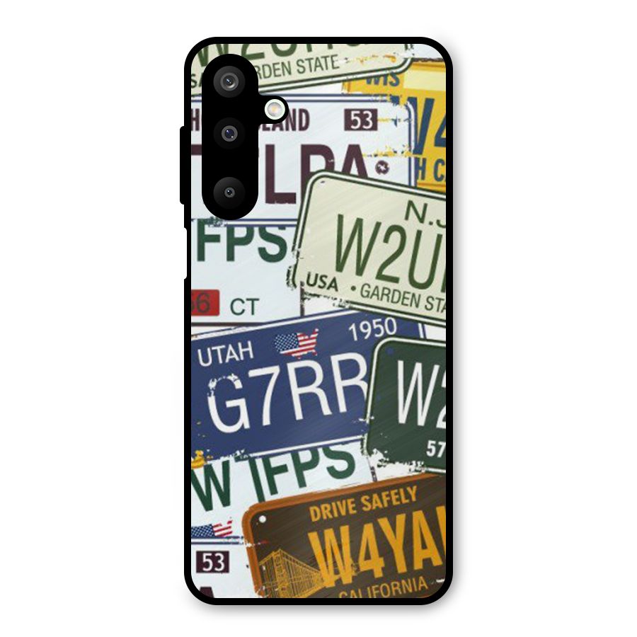 Vintage License Plates Metal Back Case for Galaxy M16