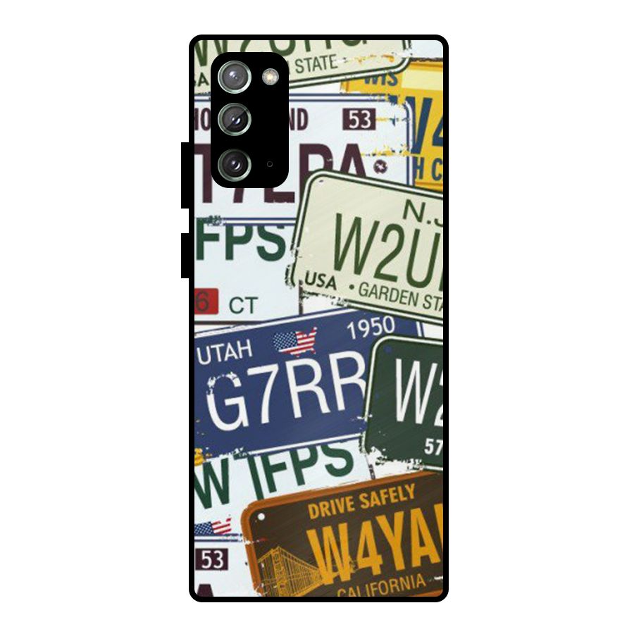 Vintage License Plates Metal Back Case for Galaxy Note 20