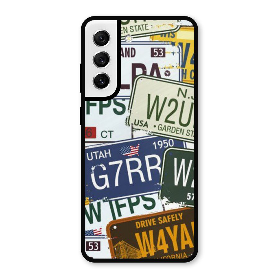 Vintage License Plates Metal Back Case for Galaxy S21 FE 5G
